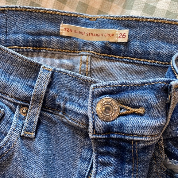 Levi’s High Rise Straight Crop Waist 26 - Picture 2 of 3